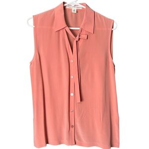 Josephine Chaus Silk Button Up Tank Blouse Size 8